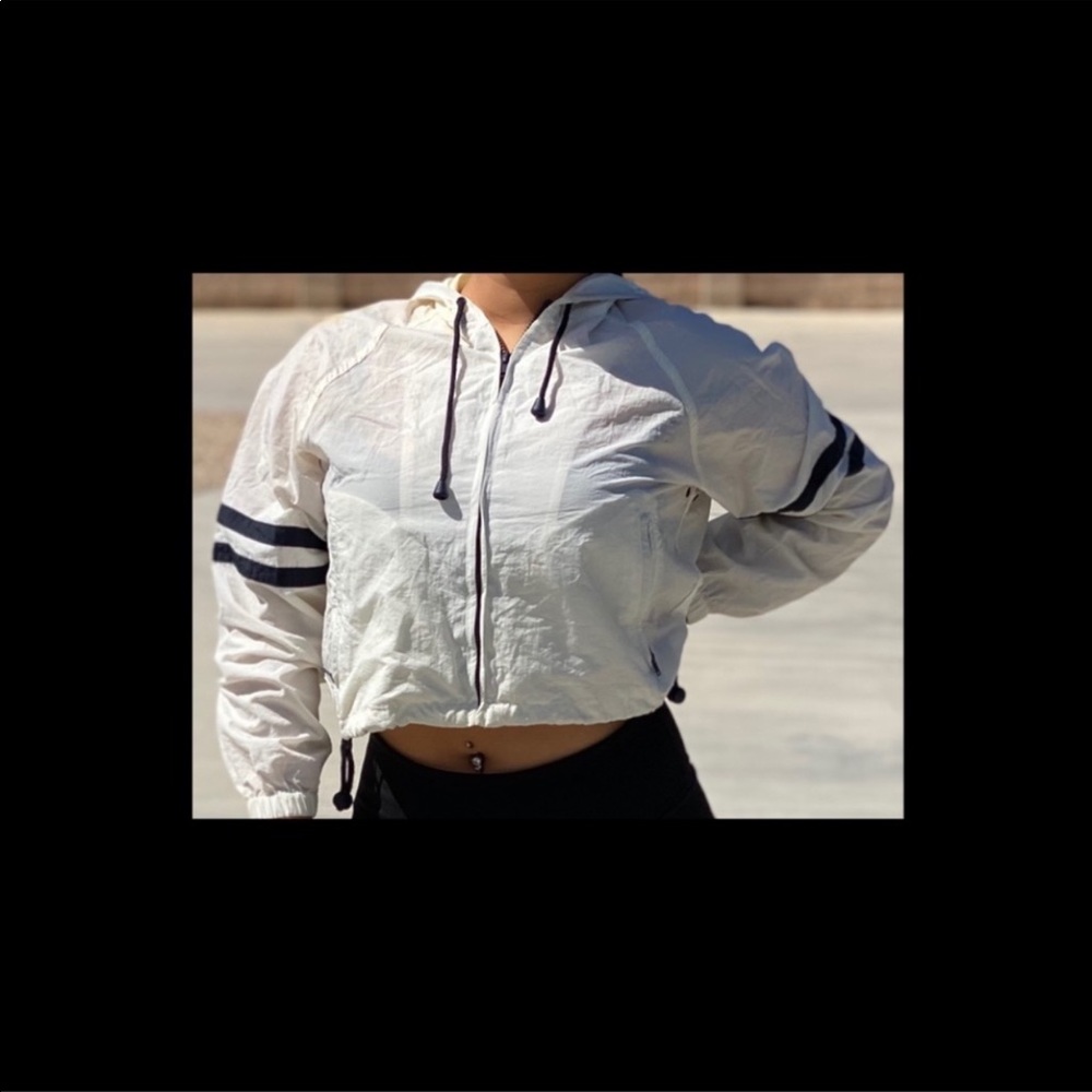 J. Galt Cropped White Windbreaker